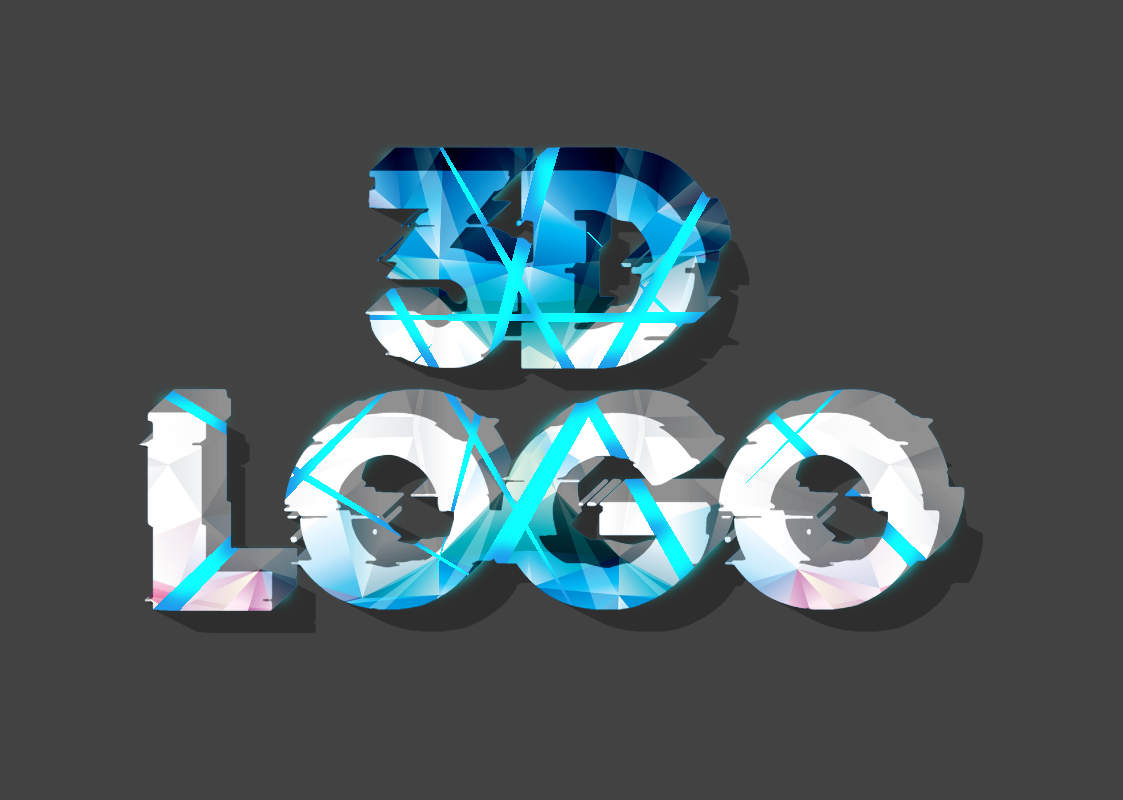 Make a text 3D logo in a destruction style