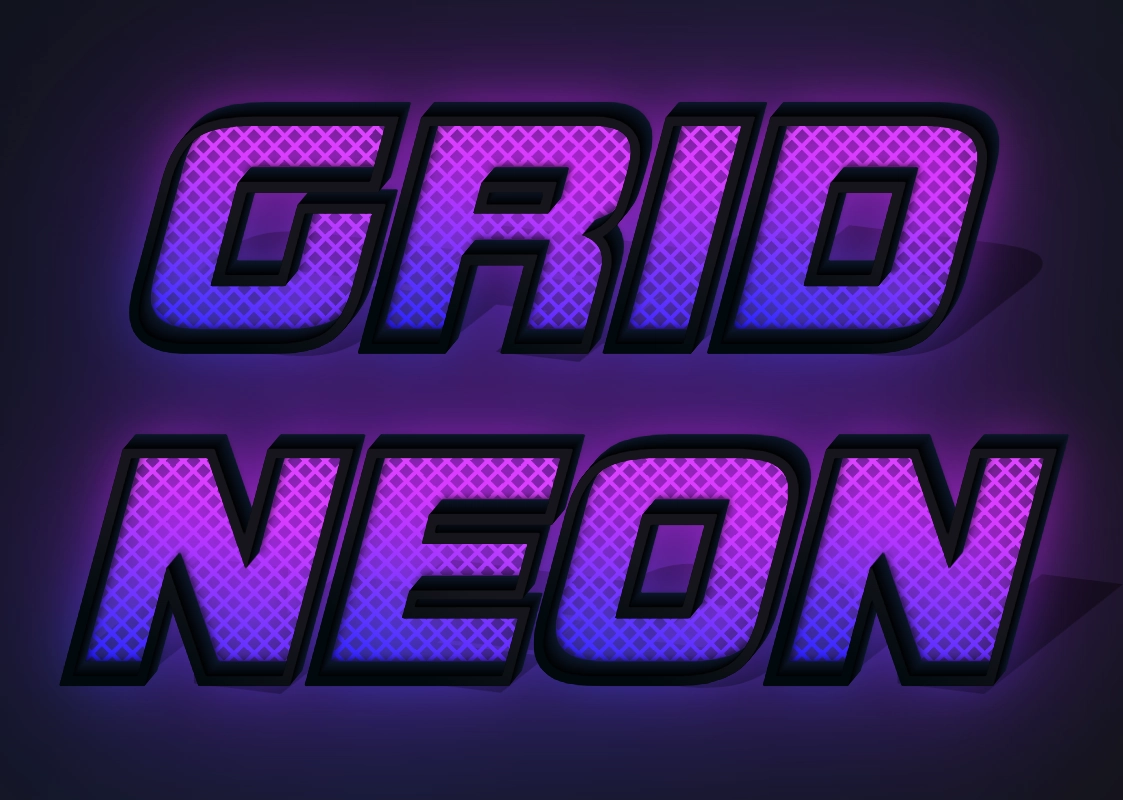 Carbon neon 3D inscription gradient neon