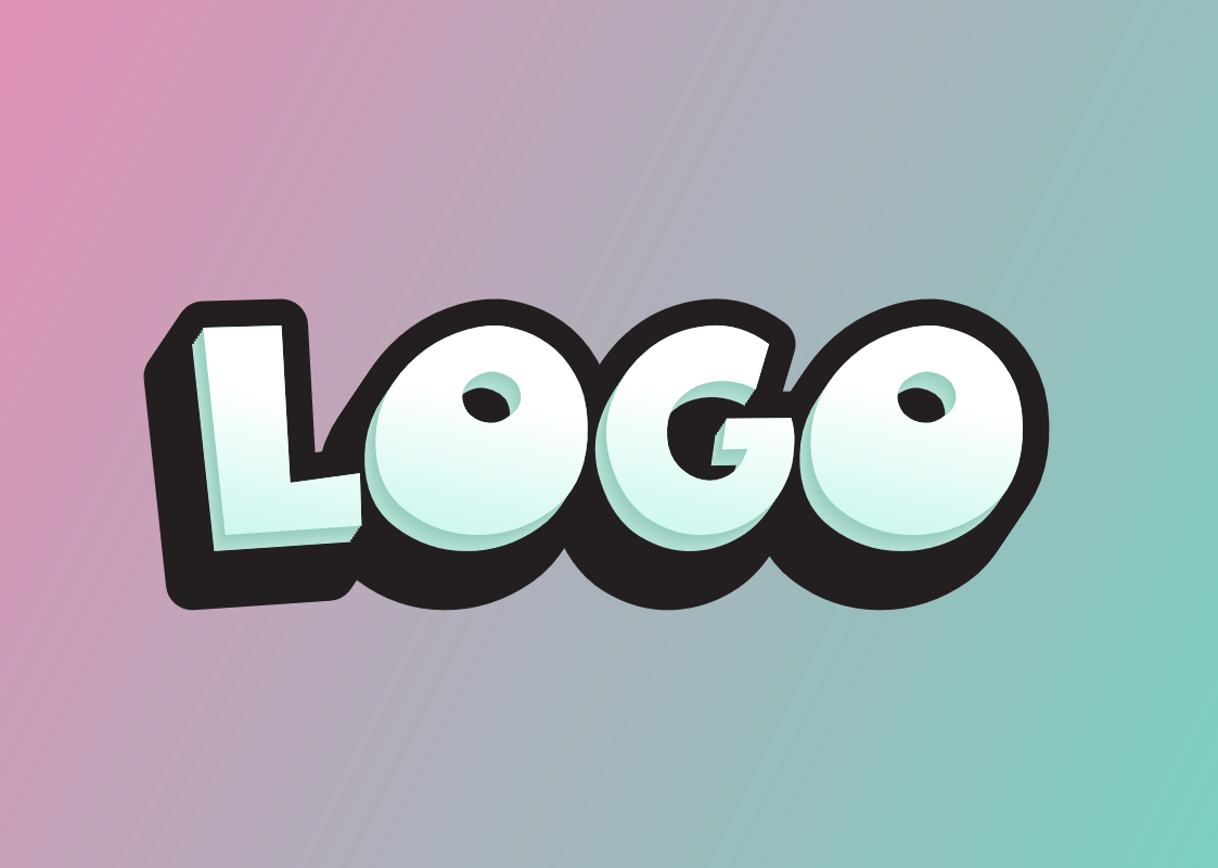 3D Text 'LOGO' with a Bright Design
