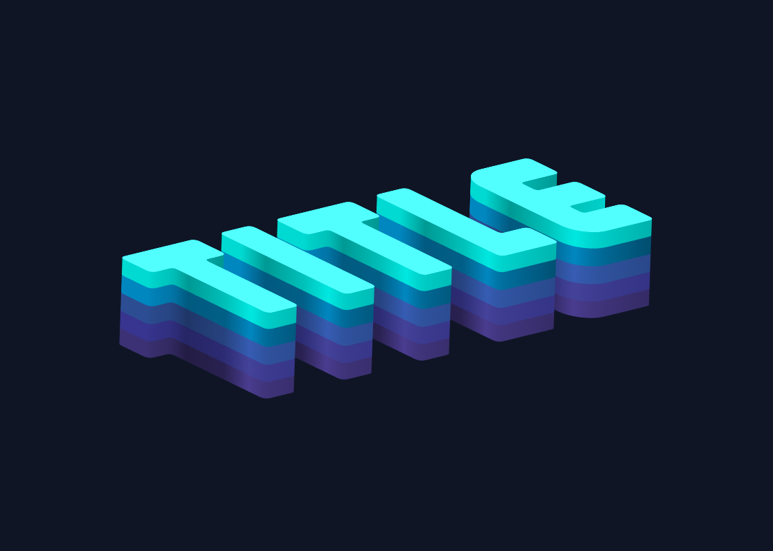 'Title' - 3D Text with Isometric Effect