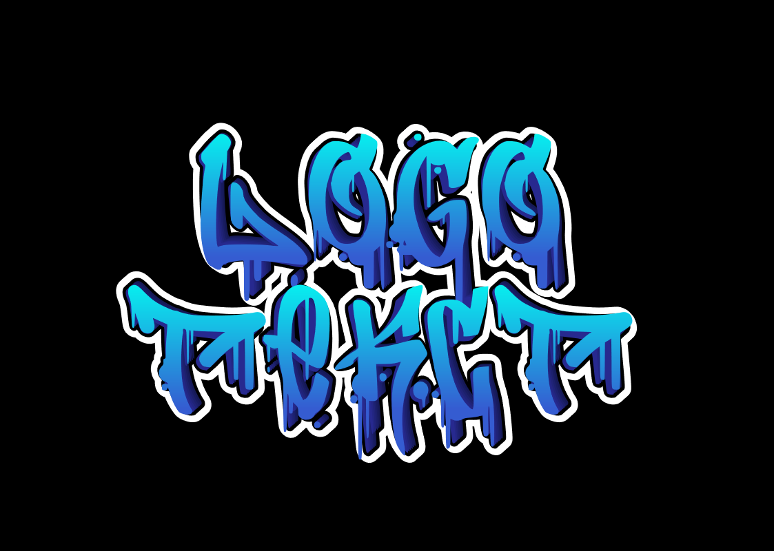 'Logo Text' - Graffiti in Blue Style