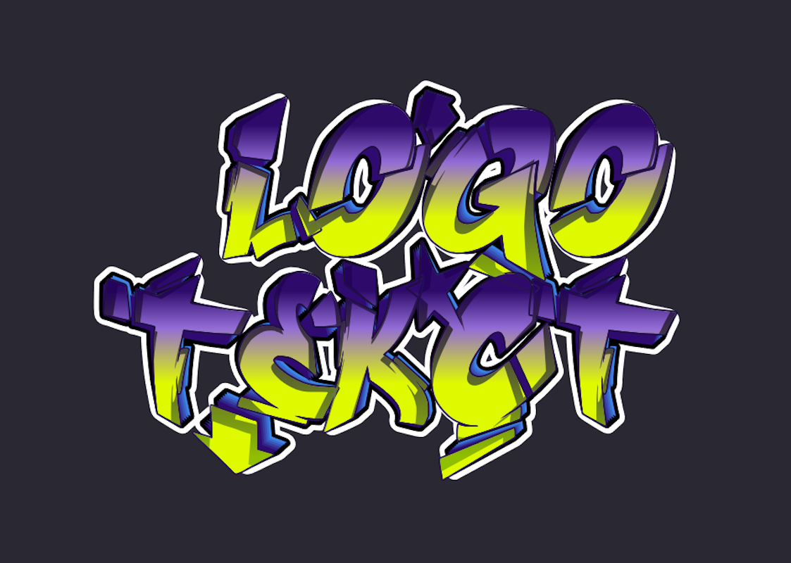 'Logo Text' - Bright Graffiti in 90s Style