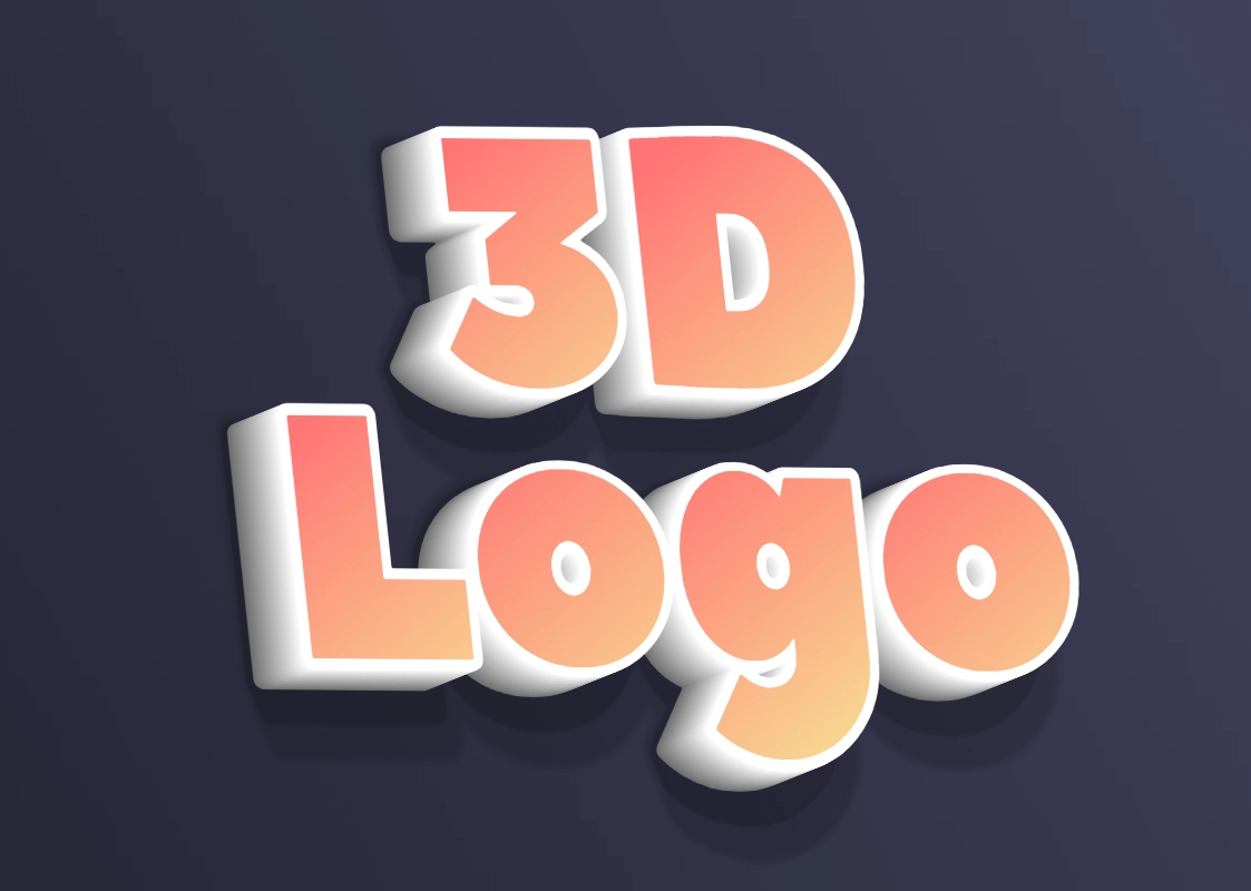 Beautiful inscription volumetric 3D effect with shadow
