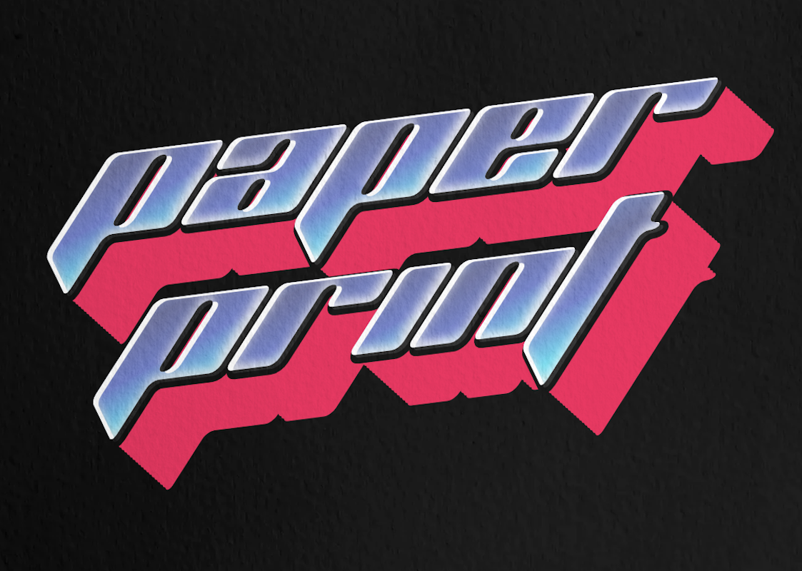 'Paper Print' - 3D Text with Metal Effect