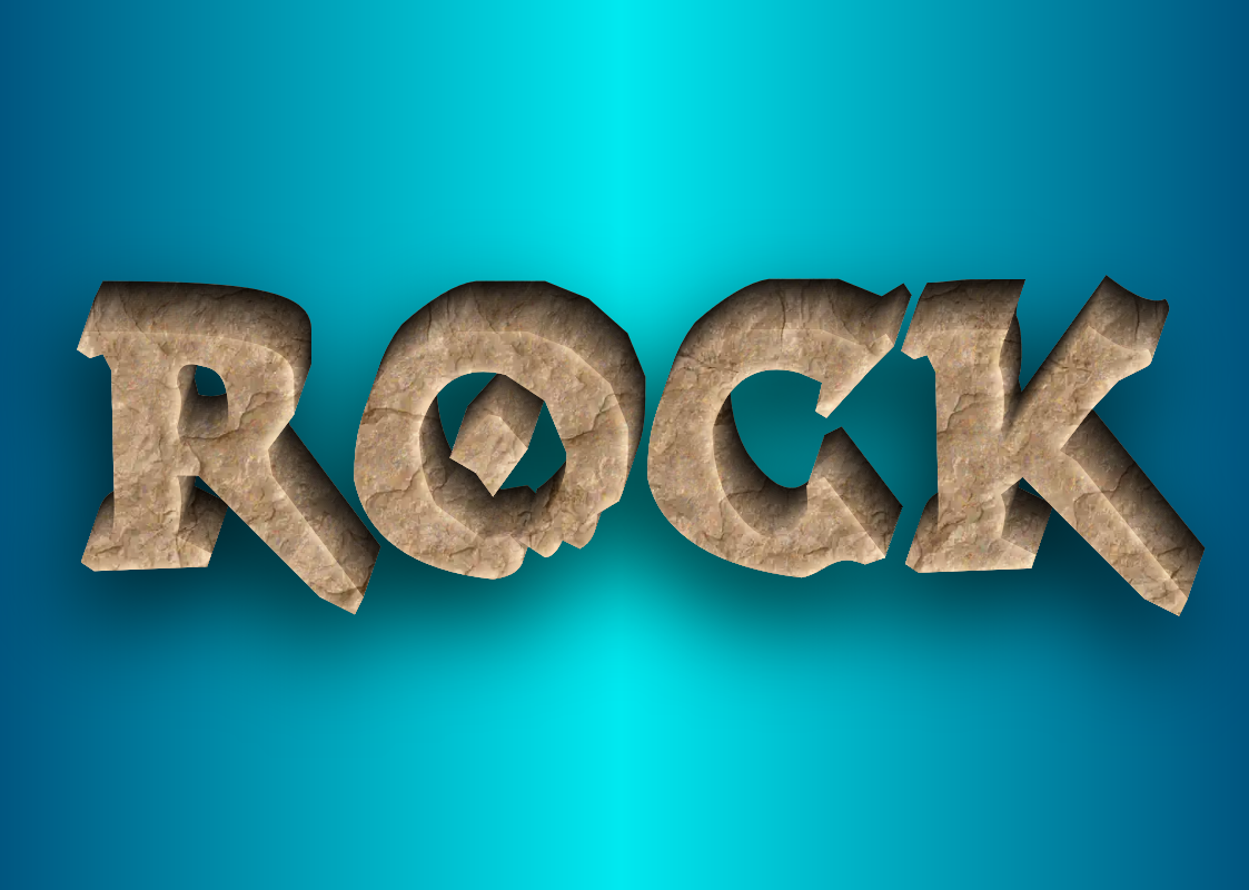 'Rock' - Stone Text with Texture