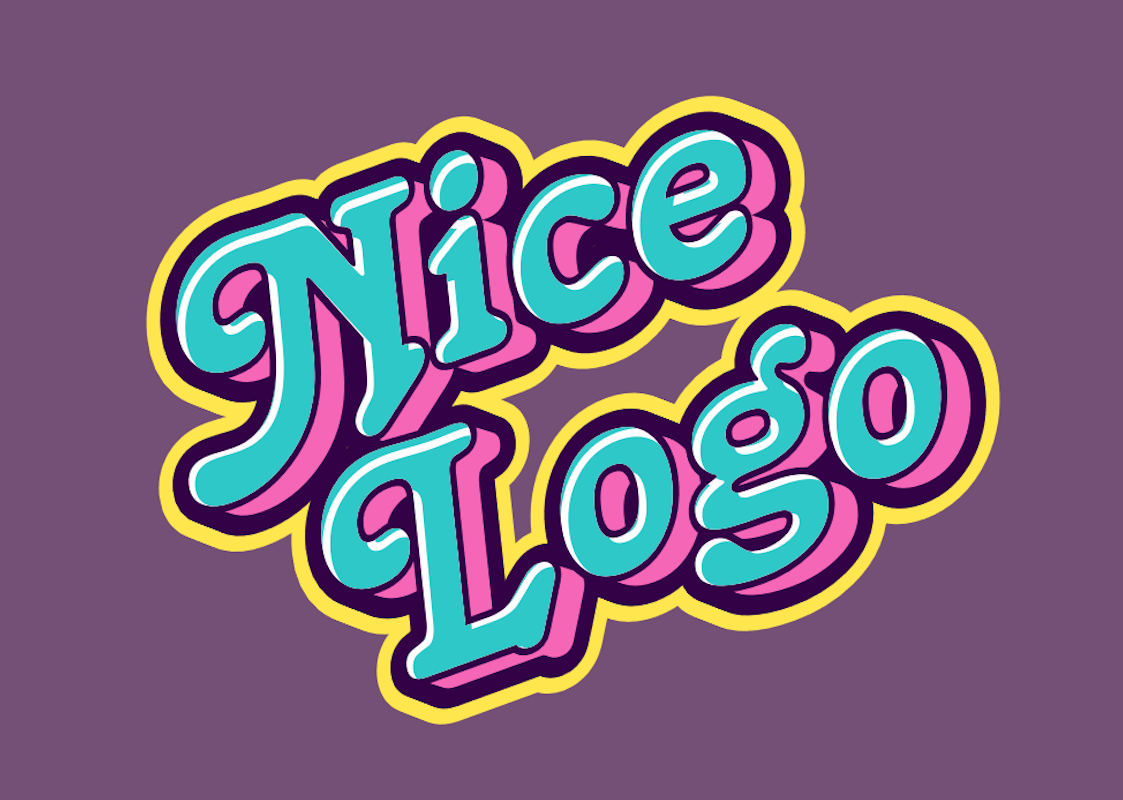 'Nice Logo' - Stylish Text in Retro Style