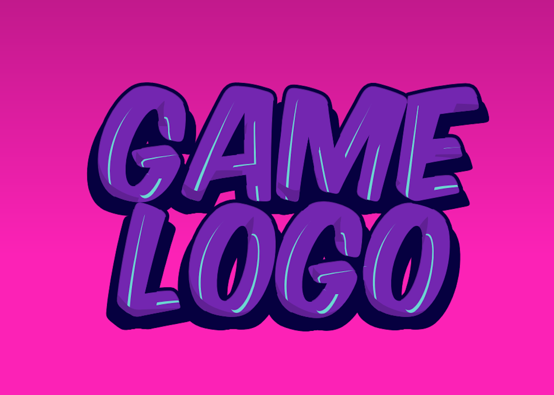 'Game Logo' - Bright 3D Text