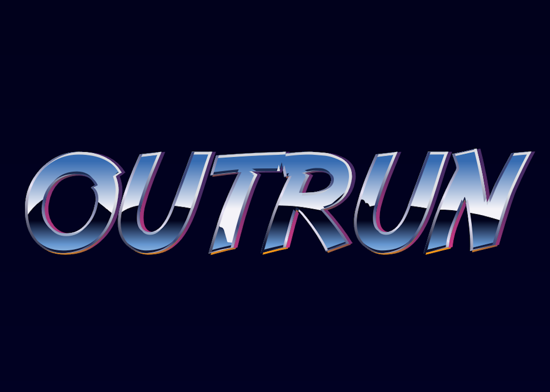 'Outrun' - 3D Text in 'Synthwave' Style