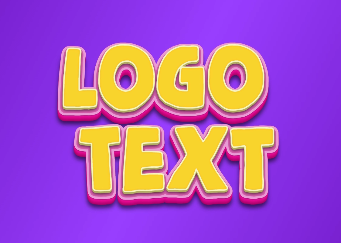 Vanilla cartoon 3D text in bright colors