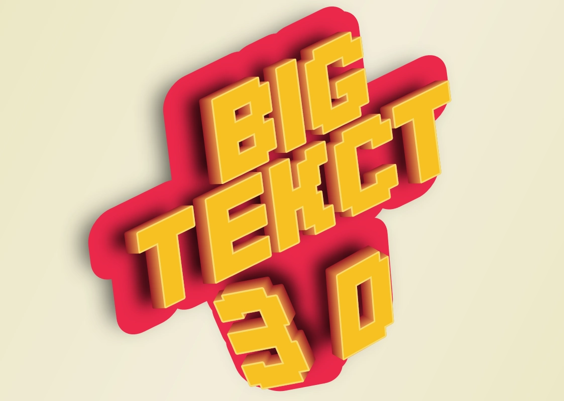 Bright 3D inscription for a volumetric headline