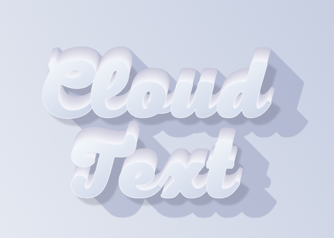 Volumetric 3D inscription with an outline and shadow