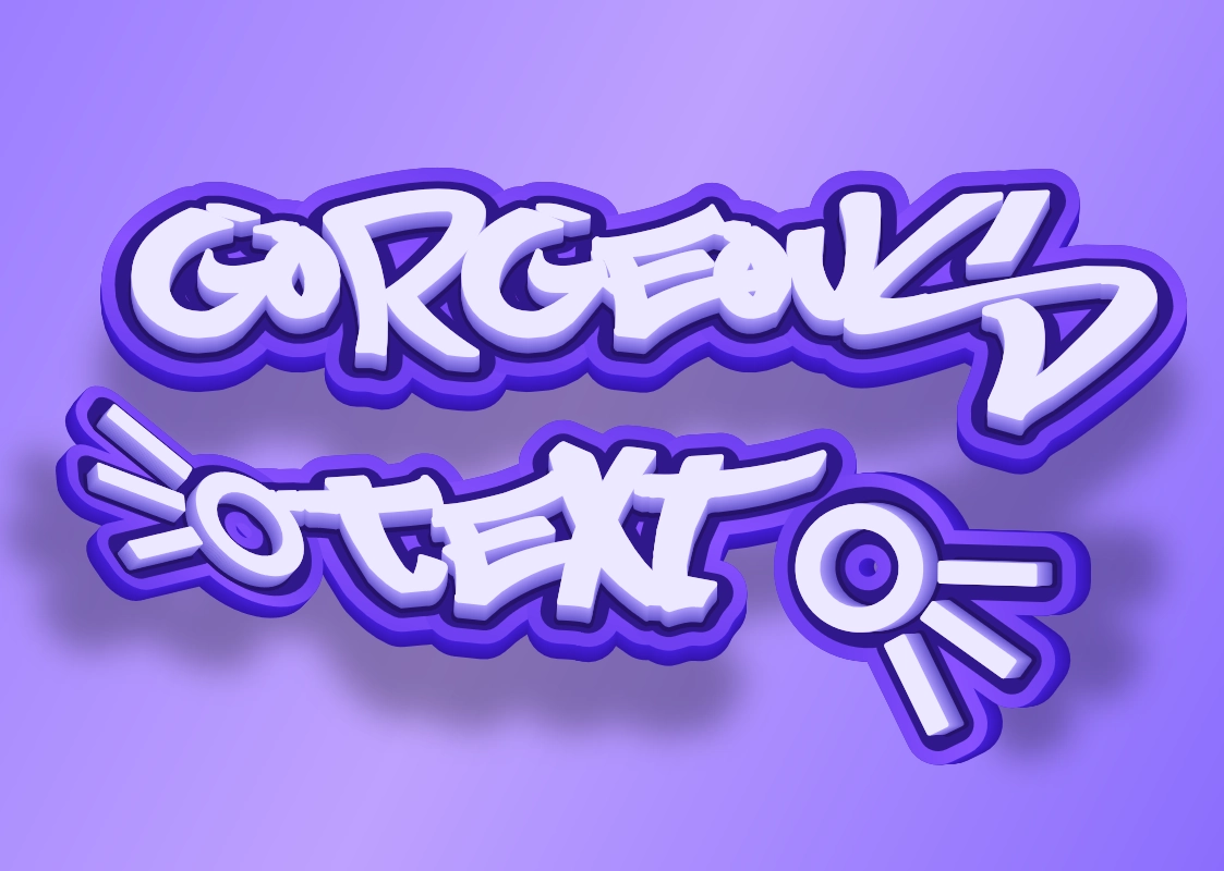 3D graffiti inscription beautiful font with volume