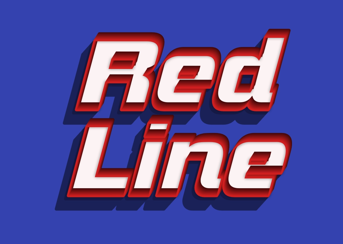 Bright volumetric 3D font for a headline