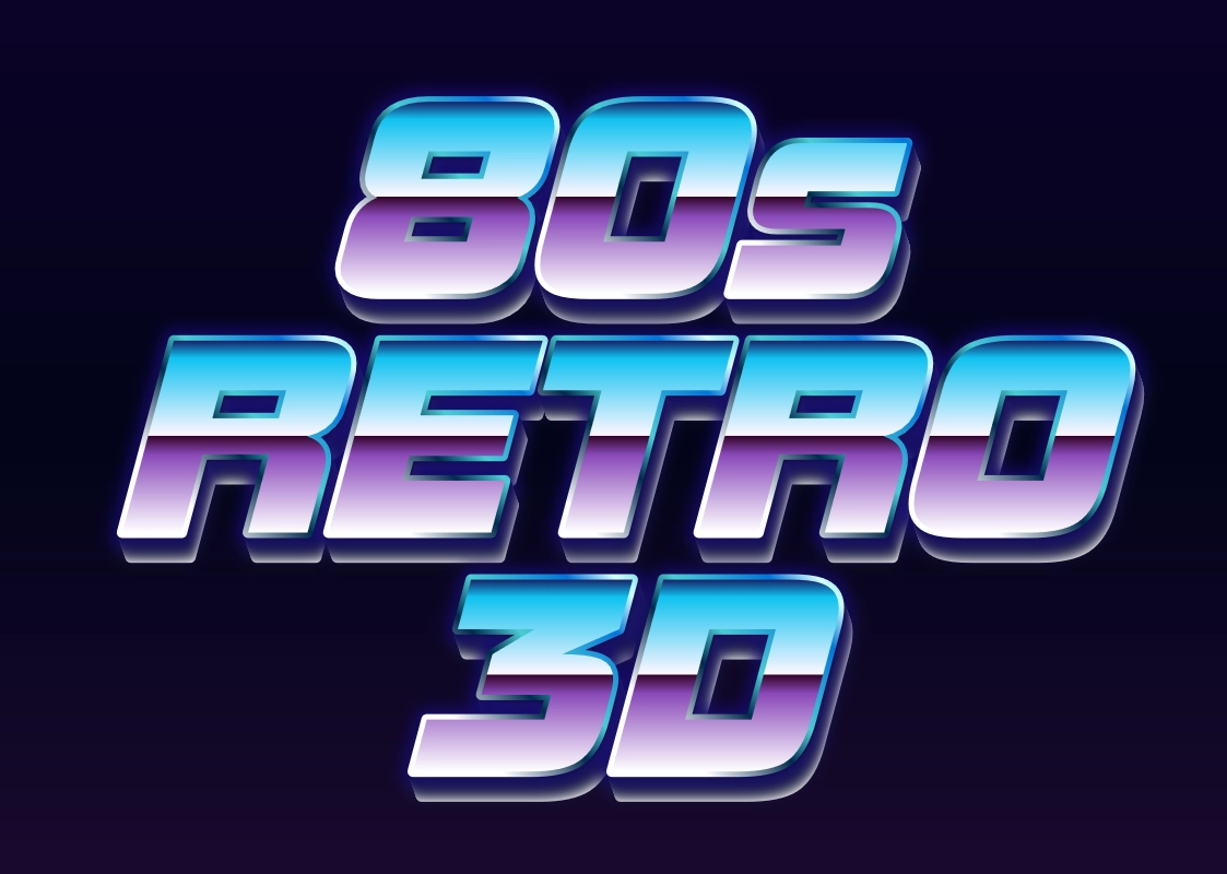 3D retro inscription