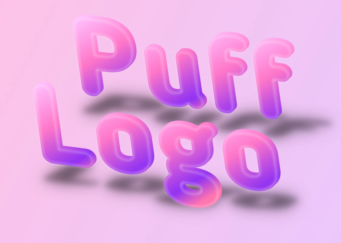 Gradient 3D text in pink tones