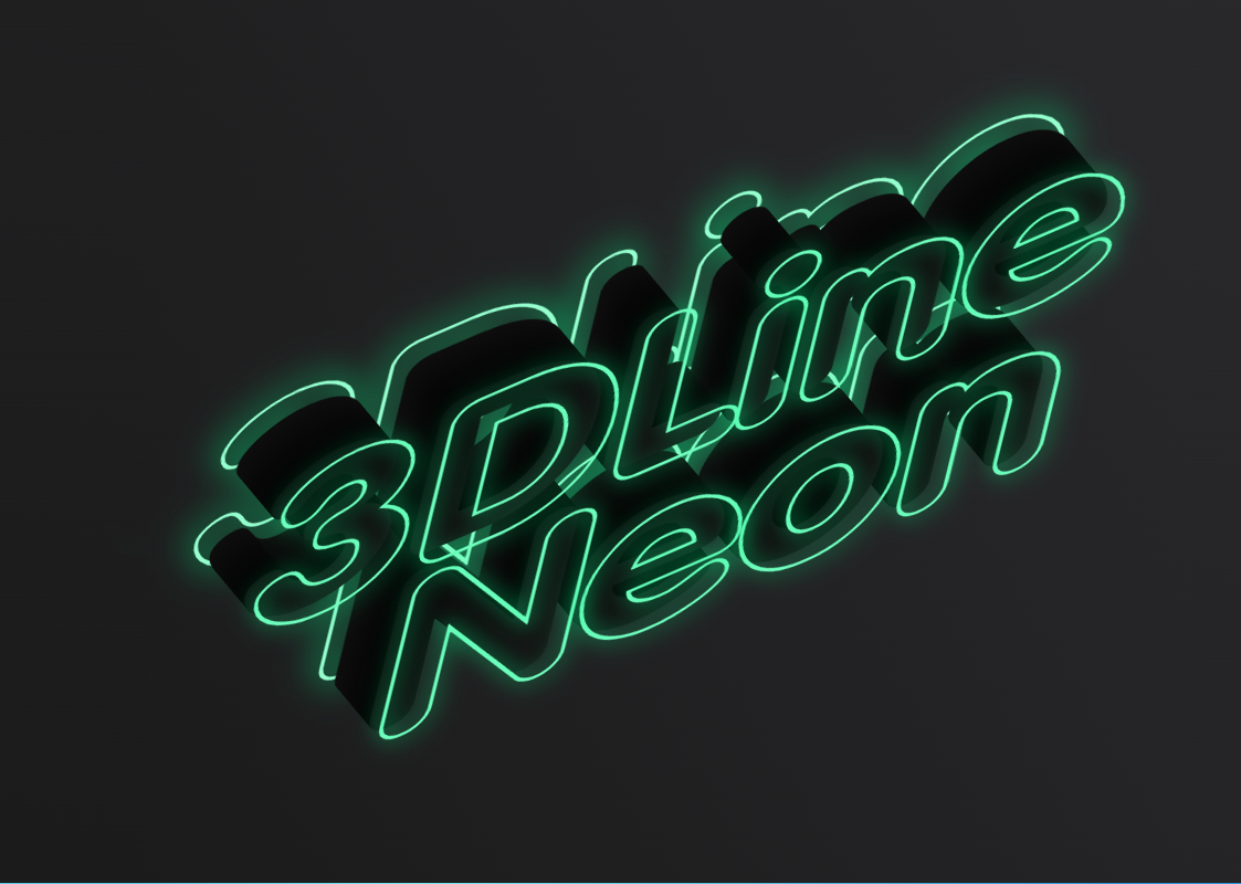 3D text with a neon outline