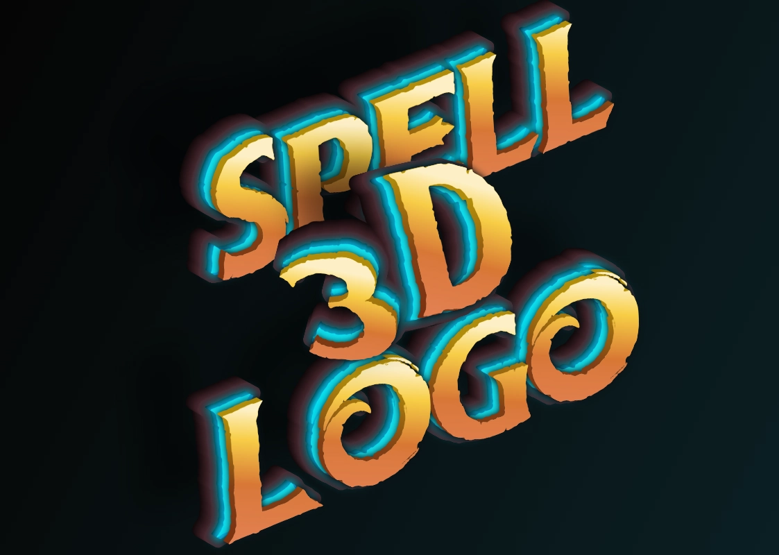 Volumetric 3D text in a magical style
