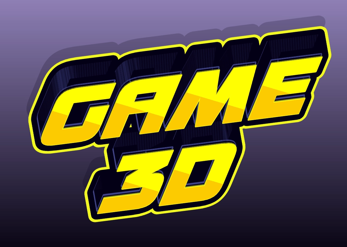 3D logo inscription in gaming style