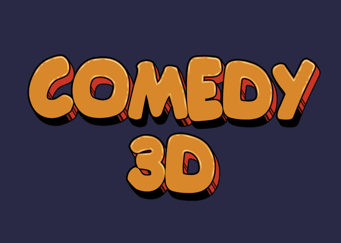 3D font for a comedy-style inscription