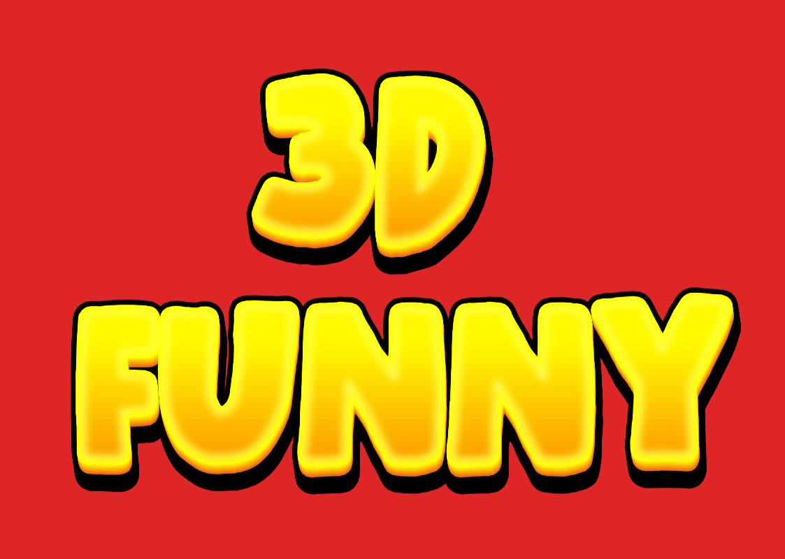Cartoon 3D text in a comic style