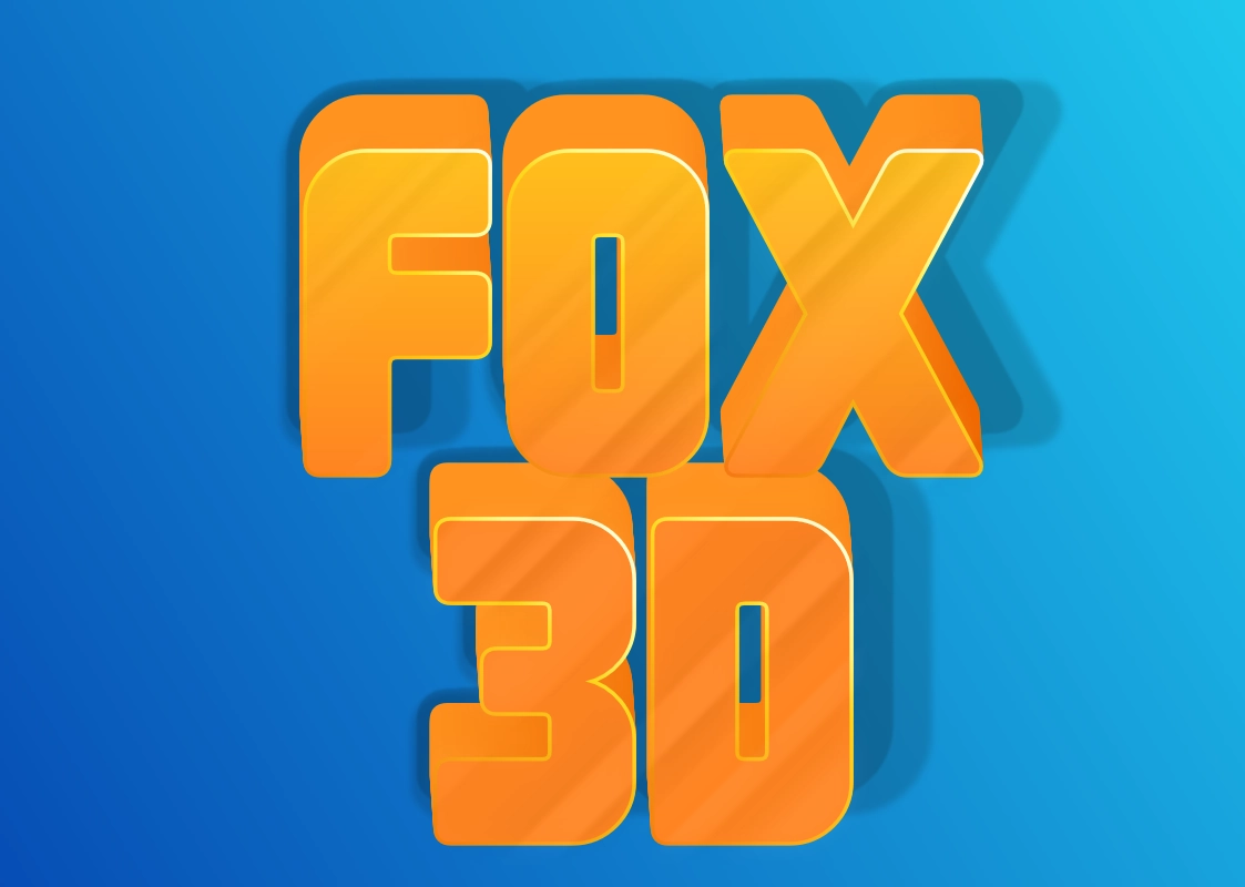 3d inscription with a bright yellow font color