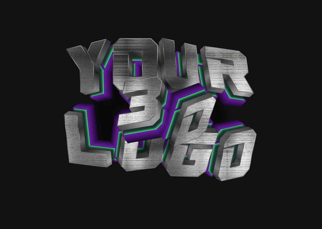 Metallic 3d inscription for multilayered text 