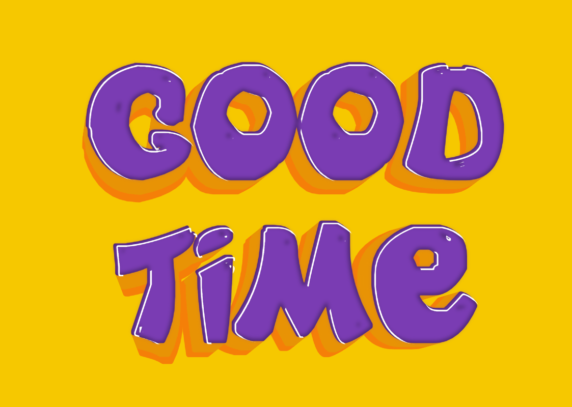 Volumetric 3D text 'Good Time'