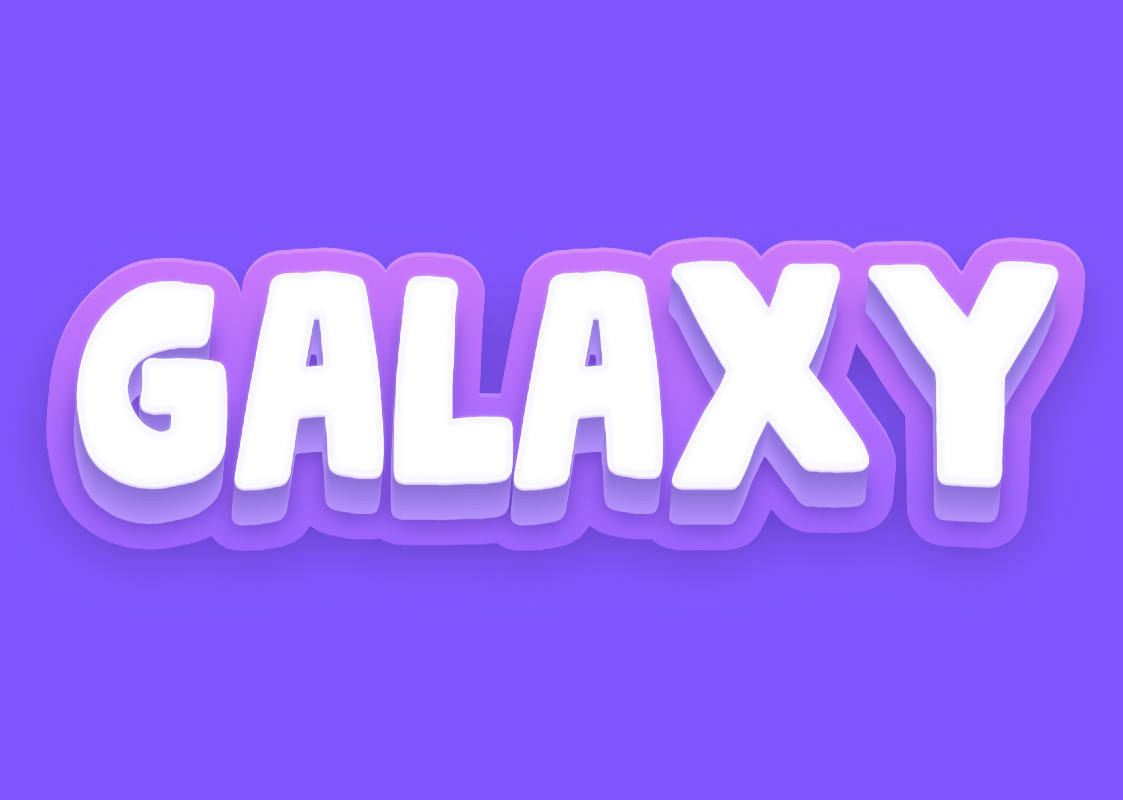 Soft and airy 3d text effect with a space theme