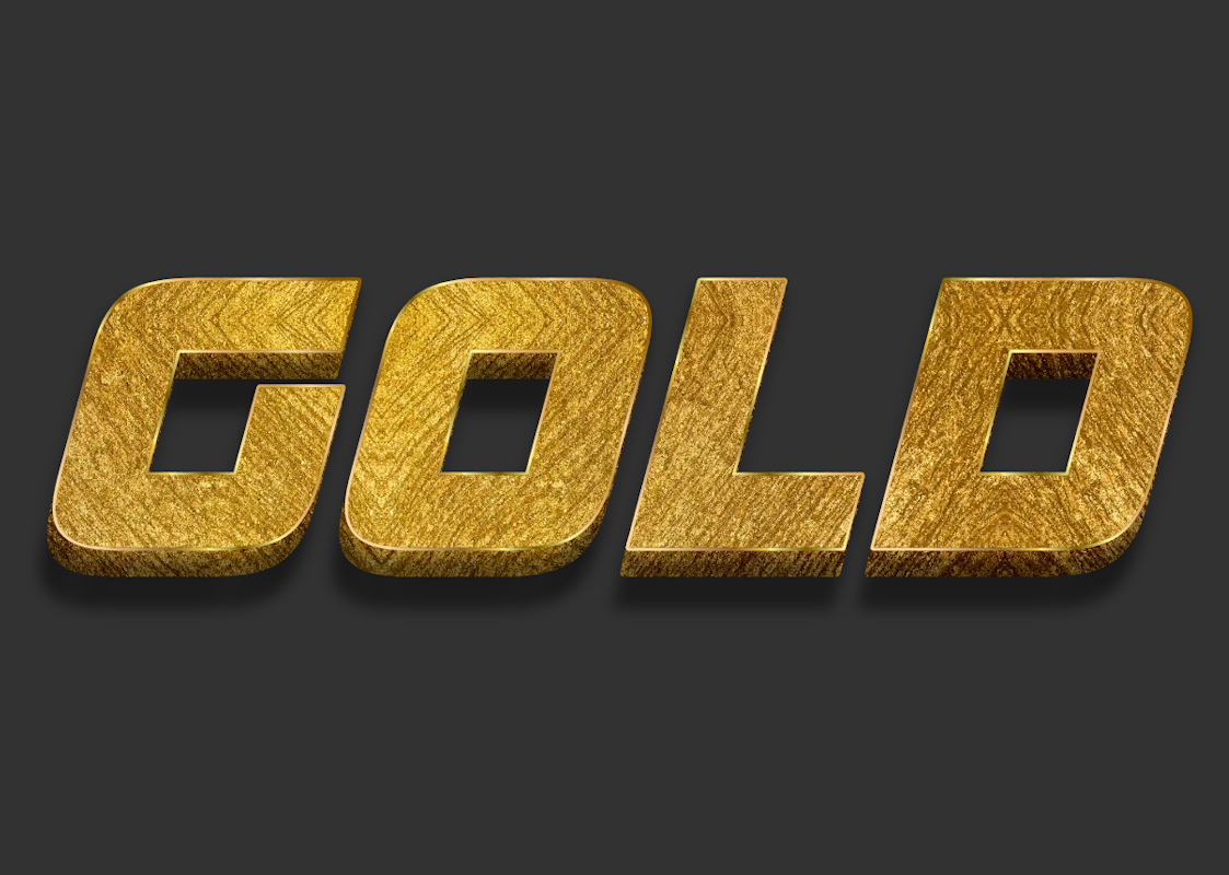 Golden 3D-text