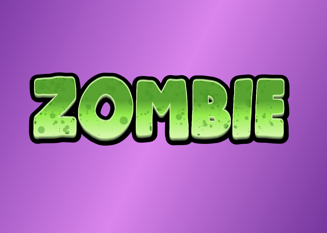 3D Text 'Zombie' with infection effect