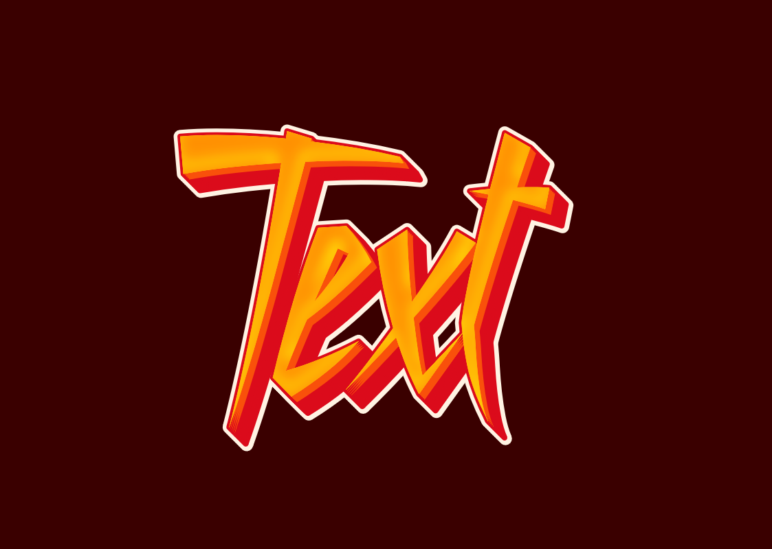 3D Text Effect: Fire and Ice