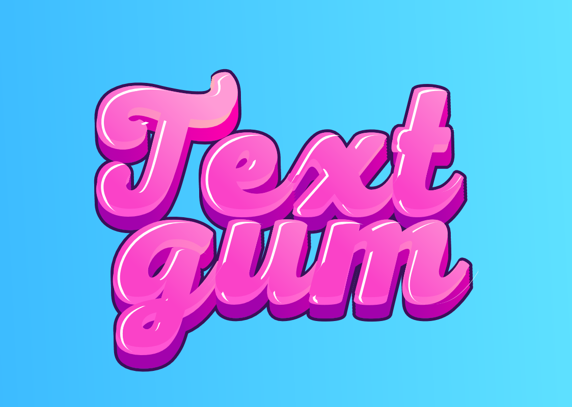 3D Text Effect 'Bubble Gum'