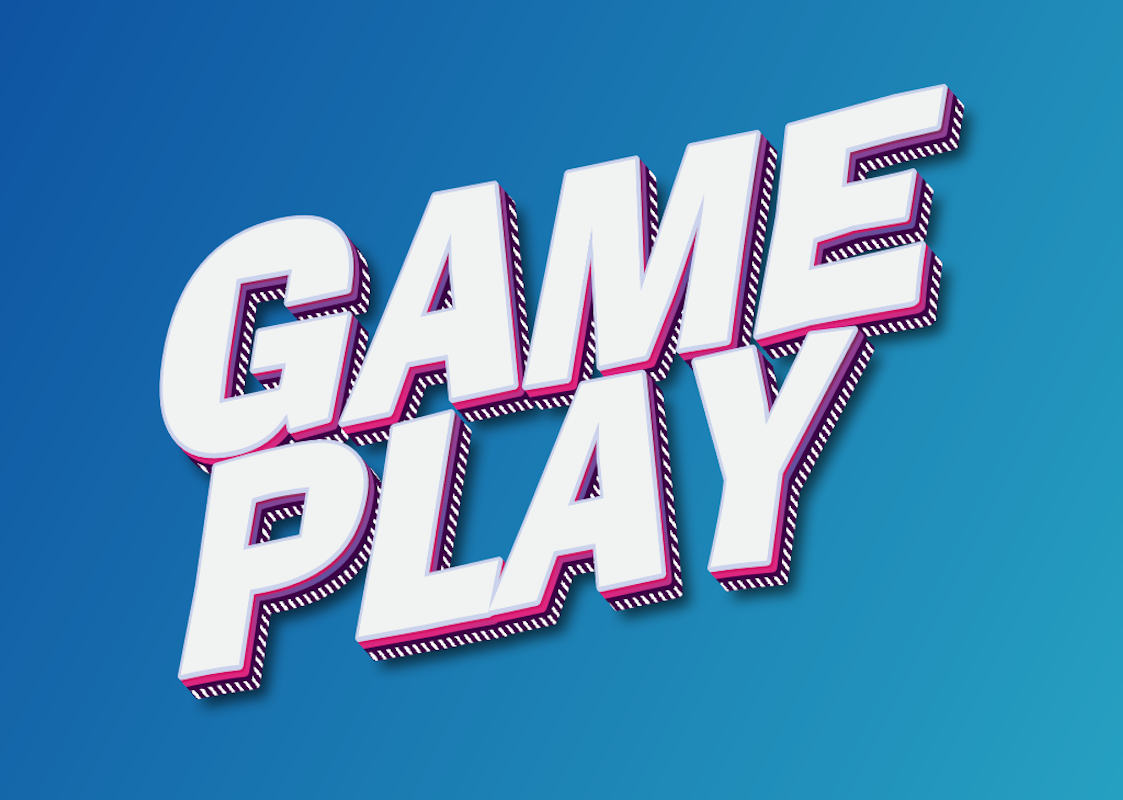 Font for a Gaming Logo with 3D Effect and Stripes