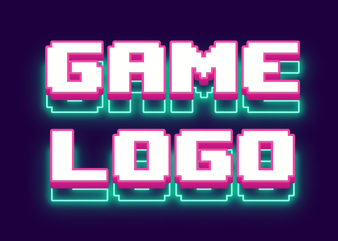 Pixel Text with Neon: Retro Gaming in Every Pixel!
