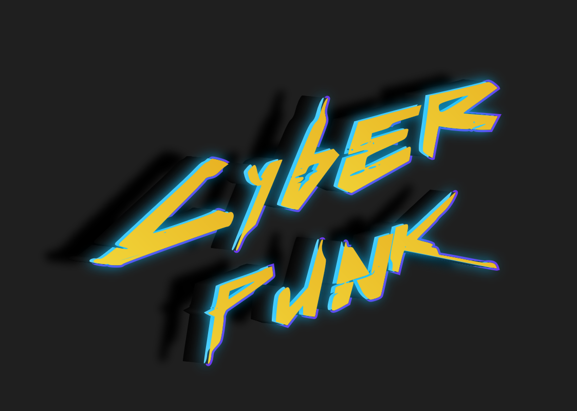 Cyberpunk Font with Neon Lighting