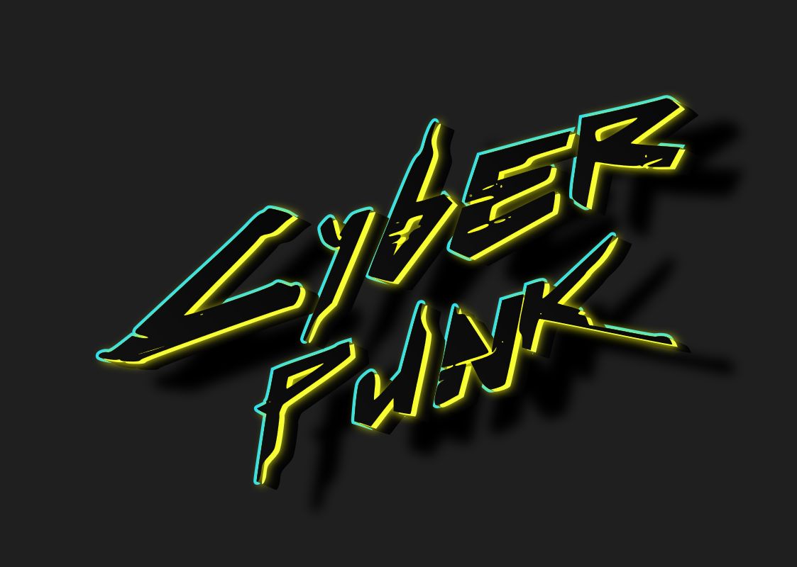 Cyberpunk Font with Double Neon