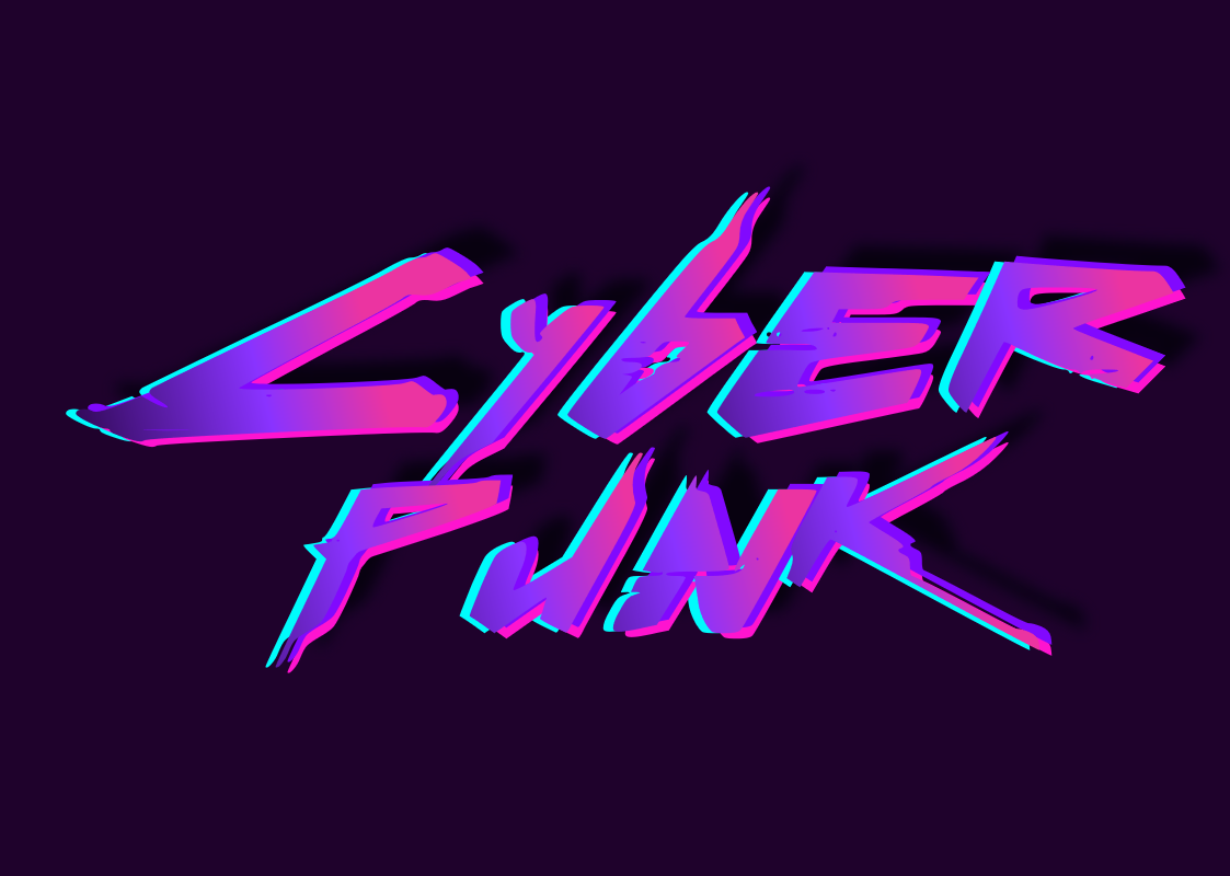 Cyberpunk Font with a Bright Gradient