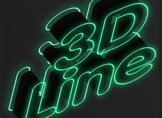 3D lettering designer with neon glowing outline effect