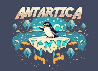 Antarctica Logo with a Beautiful Abstract Art Font