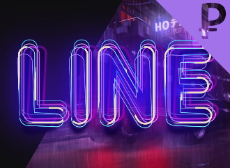Original neon lettering with a beautiful effect for channel header or video preview, group design, social networks and advertising