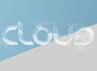 Beautiful font from clouds.