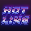 Logo designer neon retro effect HOTLINE