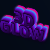 Luminous gradient 3D font