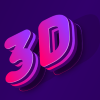 Make 3D top logo beautiful font