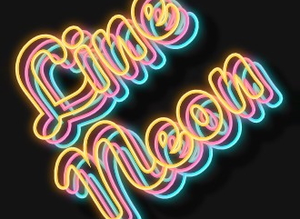Multi-layer neon effect font