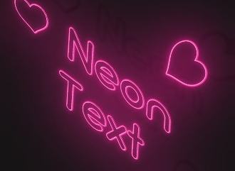 Designer neon love inscriptions