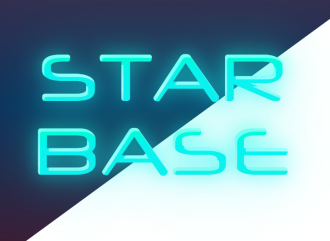 Beautiful neon font in space style.