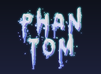 Neon 'Phantom' text in Sci-Fi style