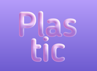 Beautiful plastic lettering - text in the form of plastic
