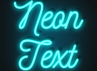 Realistic neon glowing logo